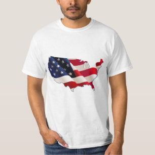 US-Flagge, Karte von Amerika, 4. Juli T-Shirt