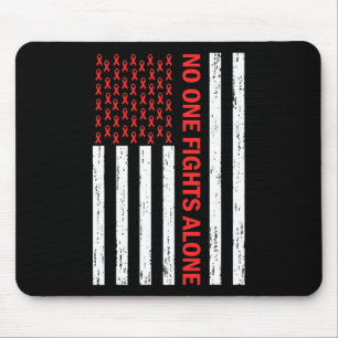 US-Flagge Keine Karosseriekämpfe allein Red Ribbon Mousepad