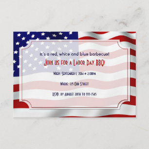 US Flagge kennzeichnet für immer Arbeitstag Einladung