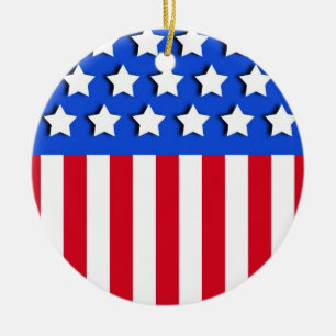 US Flagge Keramik Ornament