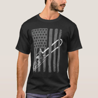 US-Flagge Kettensäge Holzarbeiter Holzfäller T-Shirt
