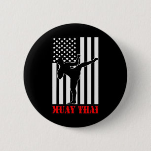 Us Flagge Kickboxen Martial Arts Kämpfer Muay Thai Button