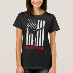 Us Flagge Kickboxen Martial Arts Kämpfer Muay Thai T-Shirt