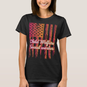 US-Flagge Kinderfürsorgearbeiter T-Shirt