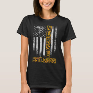US-Flagge Krankenschwester EST 2022 rn Krankenpfle T-Shirt