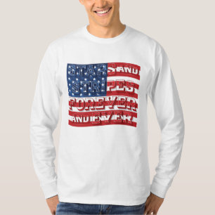 US Flagge, lang geschlagen, Shirt, weiß T-Shirt