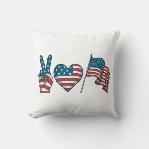 US Flagge Liebe für Frieden Kissen