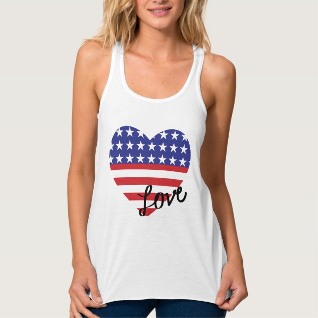 US Flagge-Liebe-Shirt Tank Top (Vorderseite)