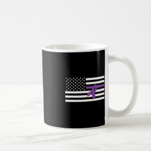 US-Flagge Lila Bauchspeicheldrüsenkrebs-Bewusstsei Kaffeetasse