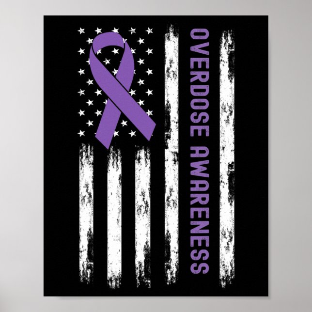 US-Flagge Lila Multifunktionsleisten-Überdosierung Poster (Vorne)