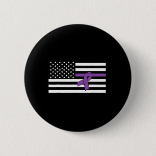US-Flagge Lila Ribbon-Bauchspeicheldrüsenkrebs-Bew Button