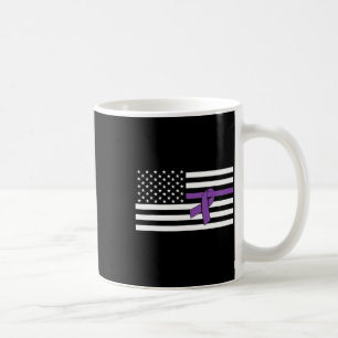 US-Flagge Lila Ribbon-Bauchspeicheldrüsenkrebs-Bew Kaffeetasse