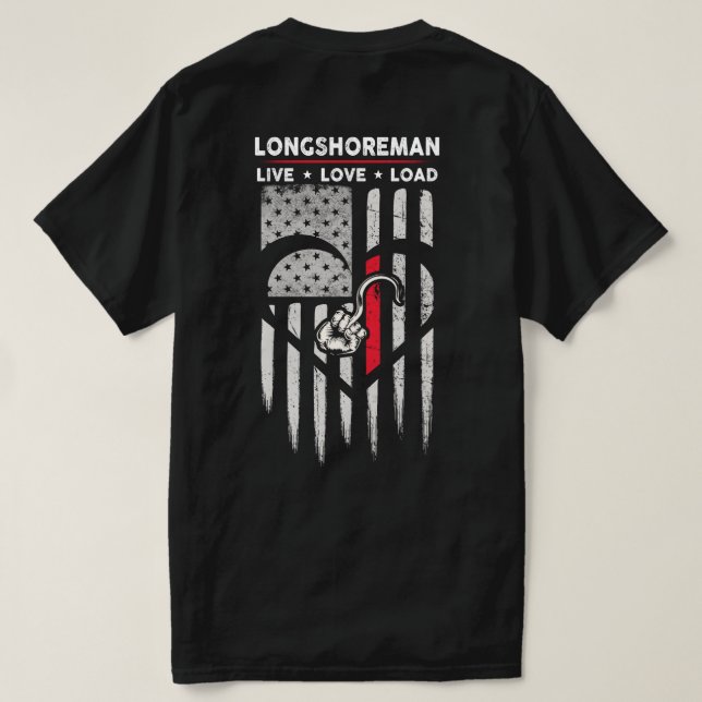 US-Flagge Longshoreman Decal T-Shirt (Design Rückseite)