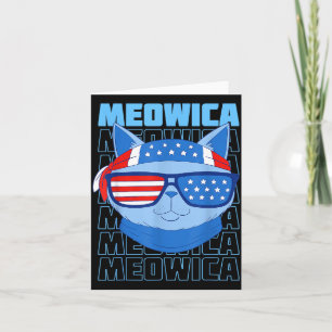 US-Flagge lustige Katze Meme patriotische Meowica Karte
