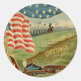 US-Flagge - Medaille der Zivilen Gewerkschaft des Runder Aufkleber
