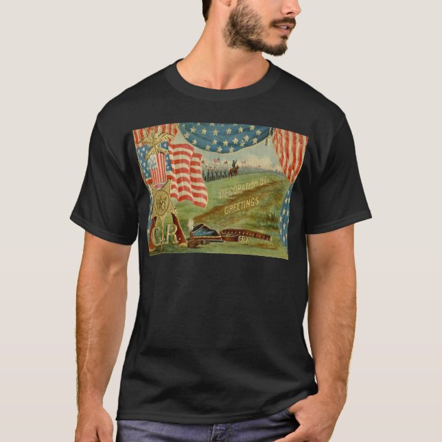 US-Flagge - Medaille der Zivilen Gewerkschaft des  T-Shirt (Vorderseite)