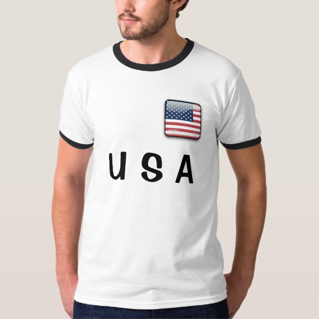 US-Flagge Men's Basic Ringer T - Shirt (Vorderseite)