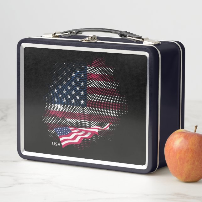 US-Flagge Metall Brotdose (Beispiel)