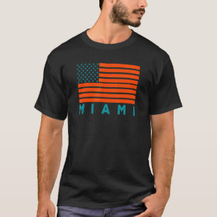 US-Flagge Miami OrangeTeal-GreenBlue Miami FL Amer T-Shirt
