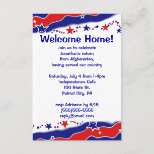 US Flagge-Militär begrüßt Zuhause Einladung