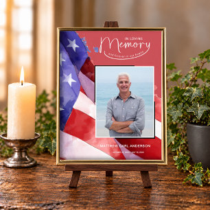 US-Flagge Militär-Gedenkbegräbnis Poster