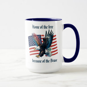 "US-Flagge mit Adler" Anpassbar Tasse