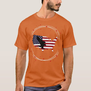 US-Flagge mit Adler-Silhouette 3 T-Shirt