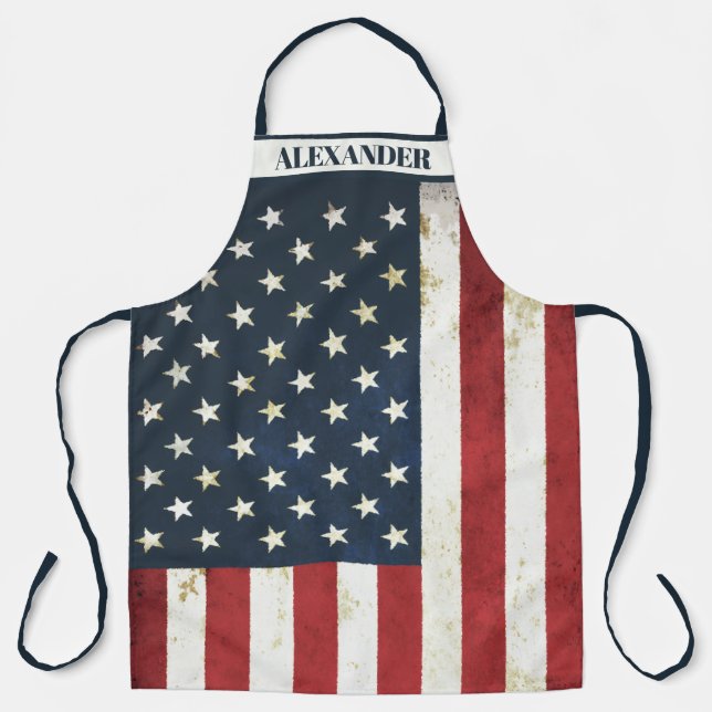 US-Flagge mit Distressed-Effekt Schürze (Vorderseite)