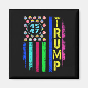 US-Flagge mit Eiern Funny Trump 45 47 Ostertag Magnet