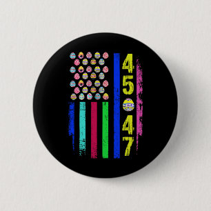 US-Flagge mit Eiern Lustiger Trump 45 47 Ostertag Button