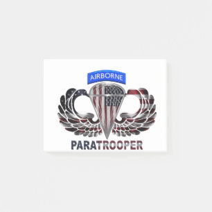 US-Flagge mit Im Flugzeug Flügeln und Fallschirmjä Post-it Klebezettel