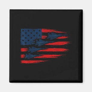 US-Flagge mit Kampfjets patriotische Luftshow Magnet