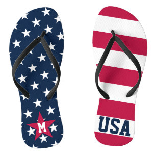 US Flagge Mit Monogramm US-Flagge Flip Flops