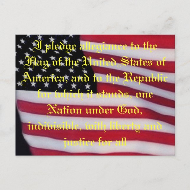 US-Flagge mit Plakatkarte Postkarte (Vorderseite)
