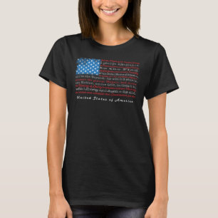 US-Flagge mit Präambel der Verfassung und Zusage e T-Shirt