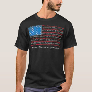 US-Flagge mit Verfassung Präambel und Versprechen  T-Shirt