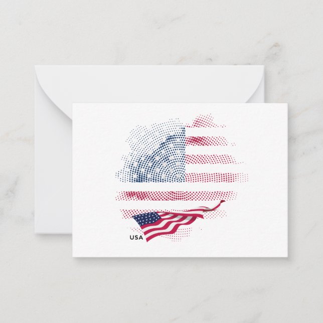 US-Flagge Mitteilungskarte (Vorderseite)