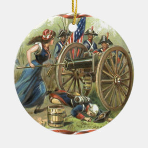 US-Flagge Molly Pitcher Cannon Keramik Ornament
