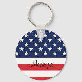 US Flagge Monogram Schlüsselanhänger