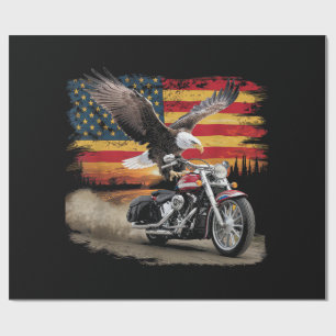 US-Flagge Motorrad T-Shirt USA Flagge Biker Retro Geschenkpapier