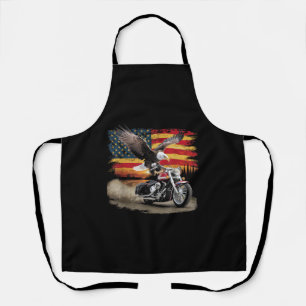 US-Flagge Motorrad T-Shirt USA-Flagge Biker Retro Schürze