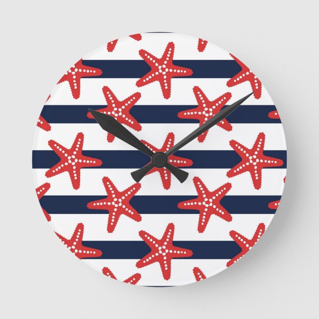US Flagge-Muster Runde Wanduhr (Vorderseite)