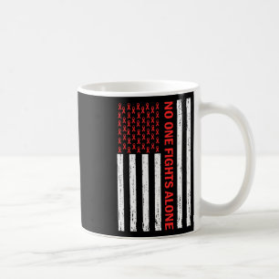 Us-Flagge Niemand Kämpft Allein Rotes Band Bewusst Kaffeetasse