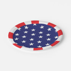 US Flagge Paper Teller Red White und Blue