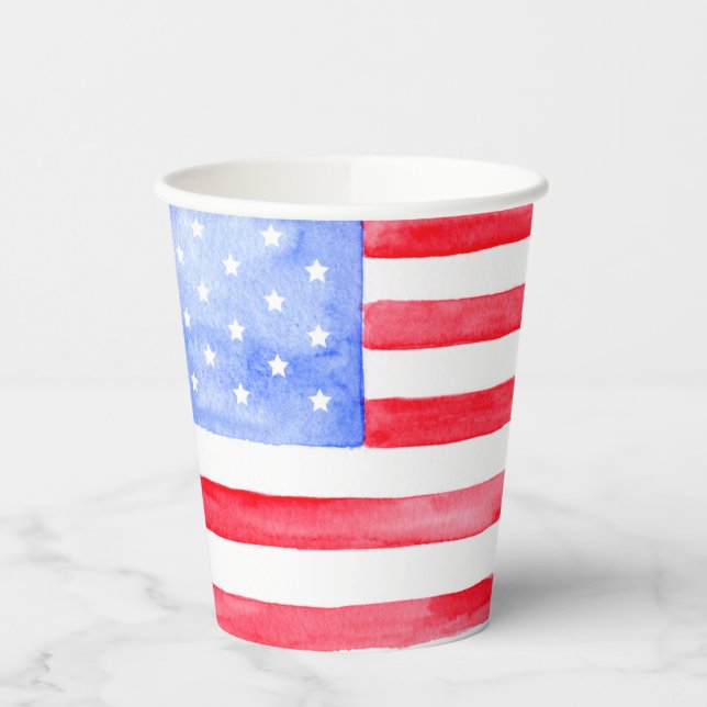 US Flagge Pappbecher (Links)
