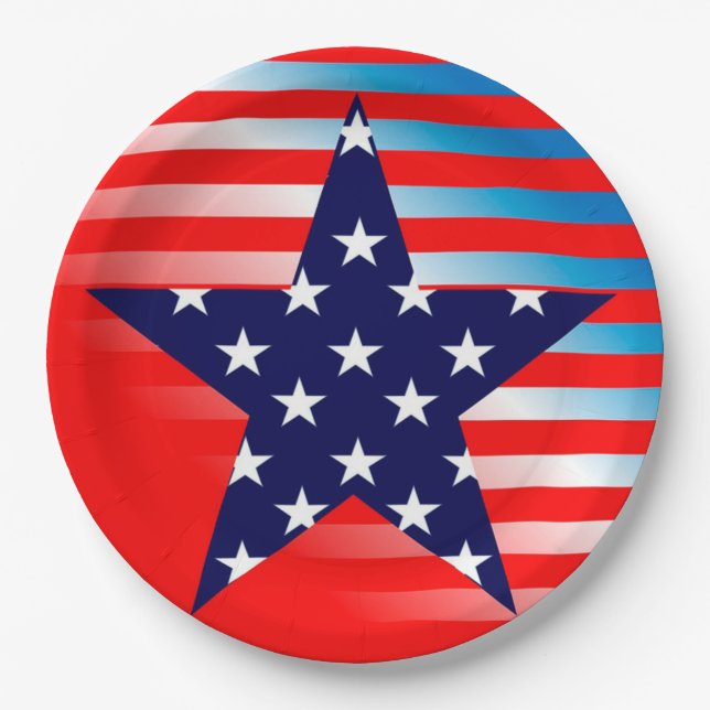 US Flagge Pappteller (Vorderseite)