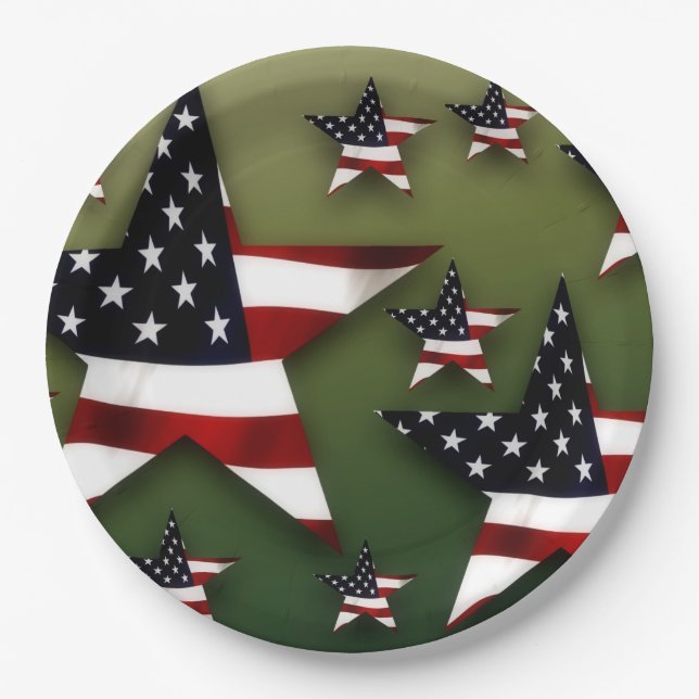 US-Flagge Pappteller (Vorderseite)