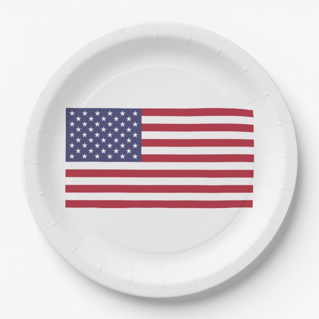US FLAGGE PAPPTELLER (Vorderseite)