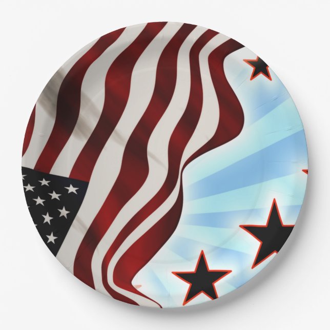 US-Flagge Pappteller (Vorderseite)