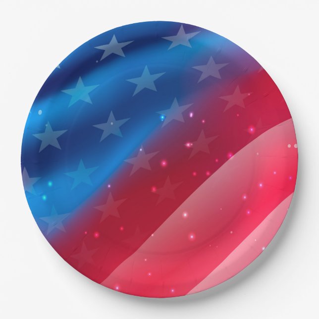 US Flagge Pappteller (Vorderseite)